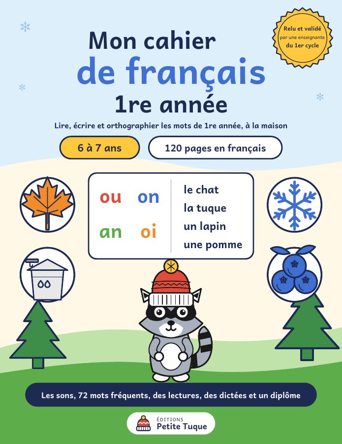 Couverture du livre Mon cahier de français 1re année, Maude Lapierre